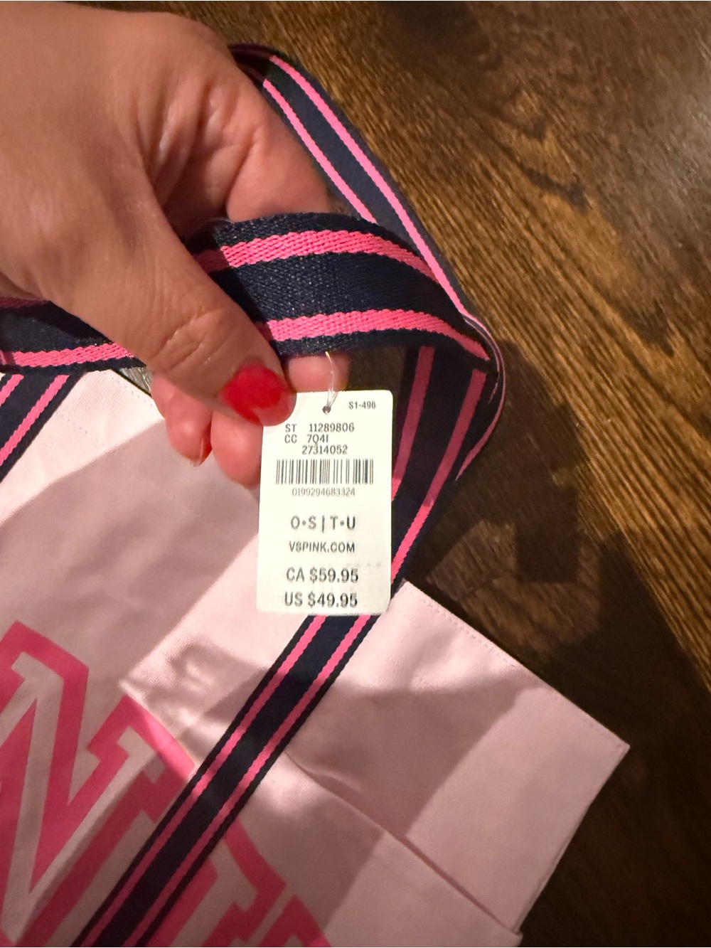 Pink canvas tote - Picture 4 of 5